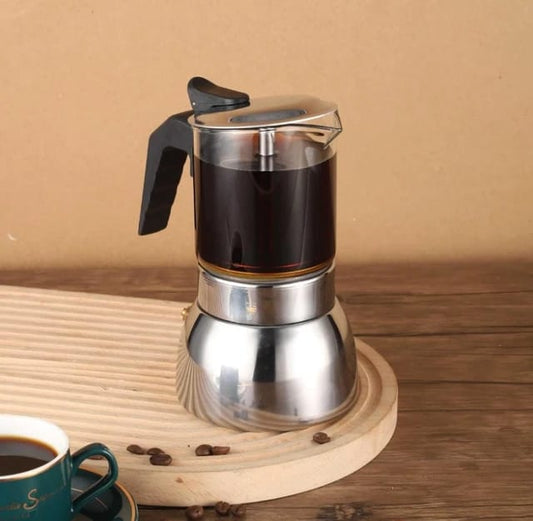 CAFETERA ITALIANA 4 TAZAS VIDRIO/ACERO