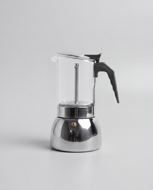 CAFETERA ITALIANA 4 TAZAS VIDRIO/ACERO