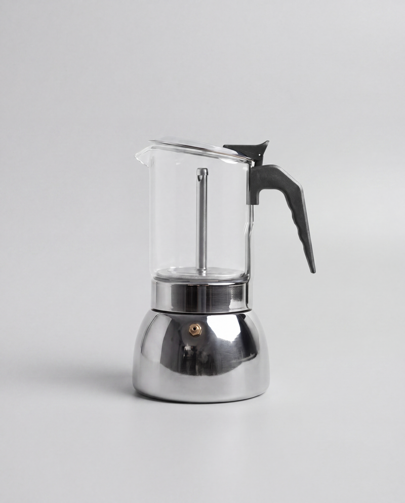 CAFETERA ITALIANA 4 TAZAS VIDRIO/ACERO