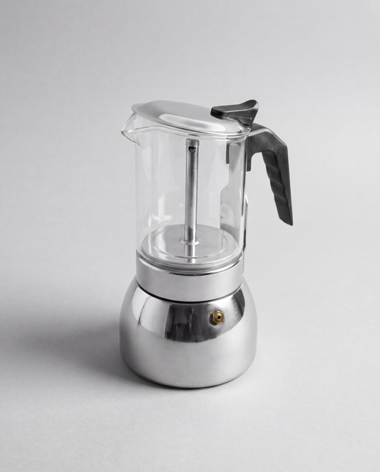 CAFETERA ITALIANA 4 TAZAS VIDRIO/ACERO